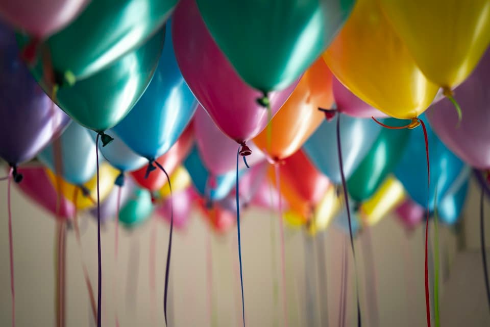 Colourful balloons for a birthday party